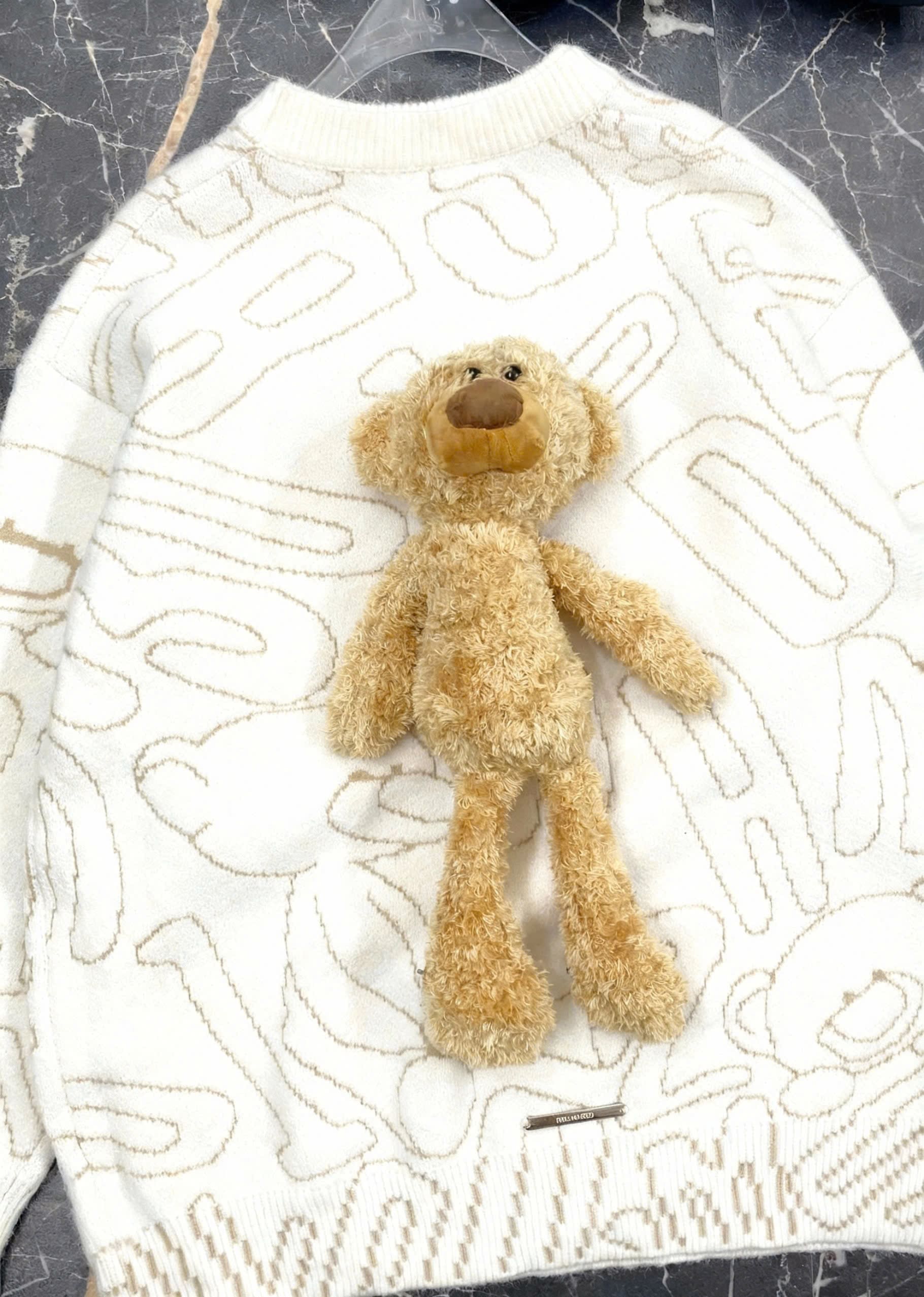Áo gấu 13DE Marzo Bear Logo Sketch Jumper Beige 14